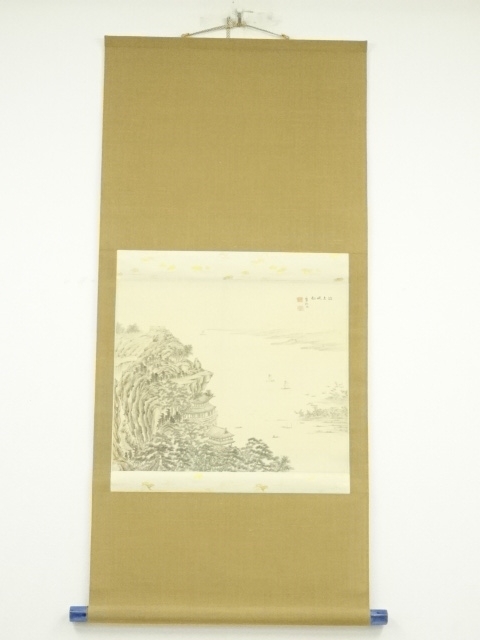 JAPANESE HANGING SCROLL / HAND PAINTED / BOAT